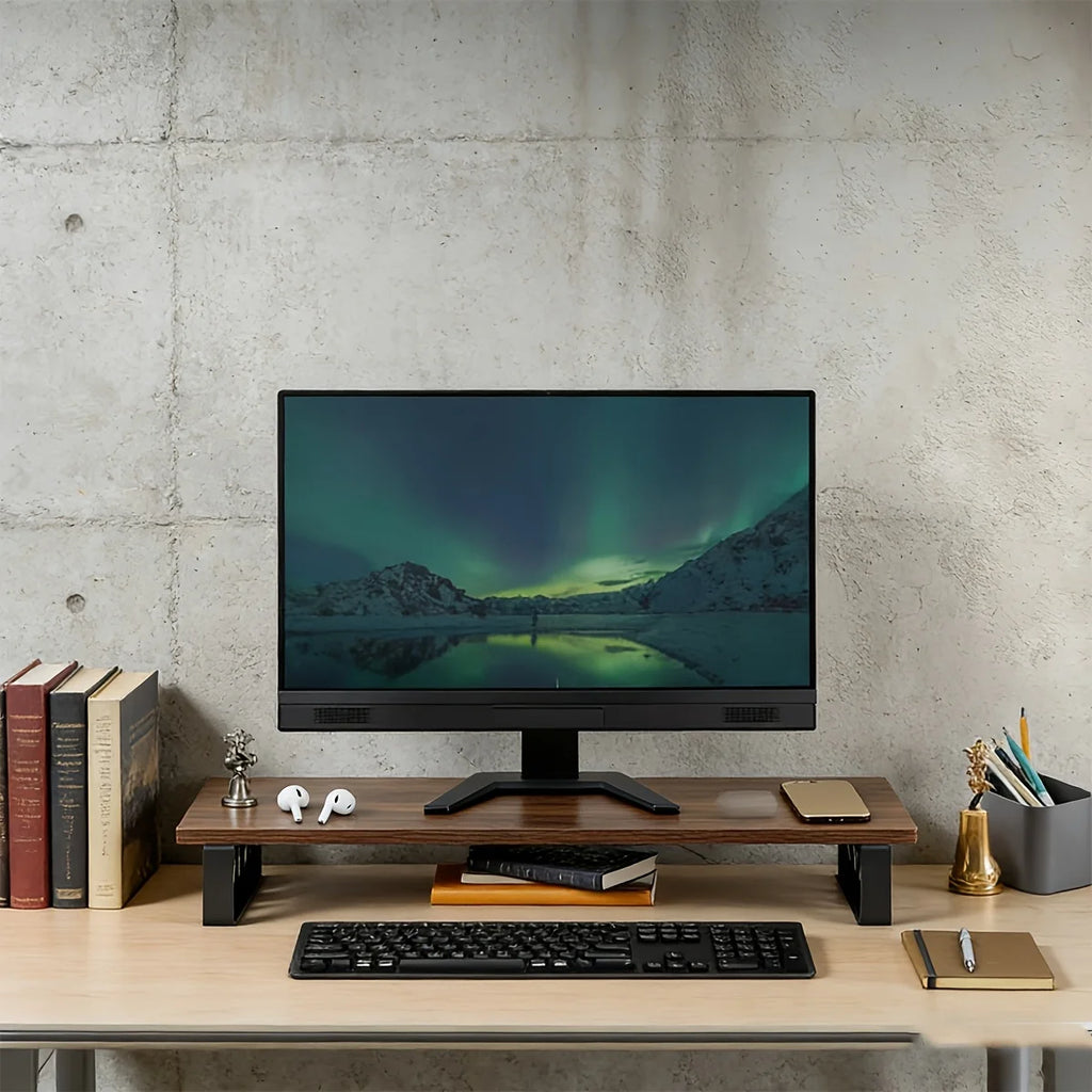 Deskula Foundry Industrial Wood-Top Monitor Riser — Deskula Modern Desks & Workspace Accessories — view 3