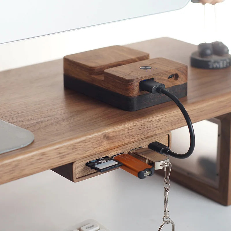 Deskula Tessera Walnut USB Hub — Deskula Modern Desks & Workspace Accessories