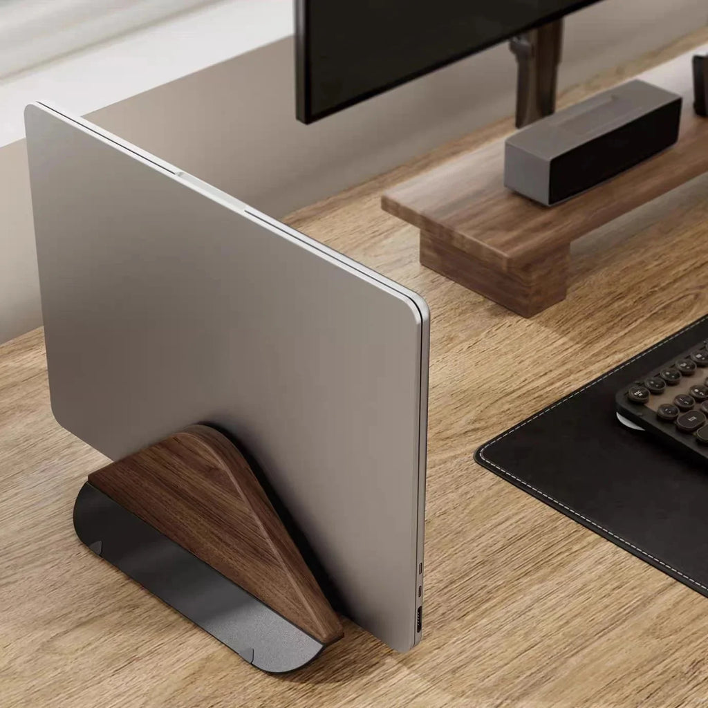 Deskula Vertex Walnut Vertical Laptop Stand — Deskula Modern Desks & Workspace Accessories — view 3