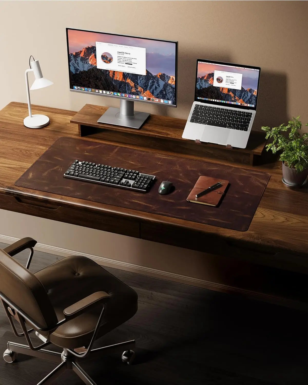 Deskula Bramble Crazy-Horse Vegan Leather Desk Pad — Deskula Modern Desks & Workspace Accessories — view 3