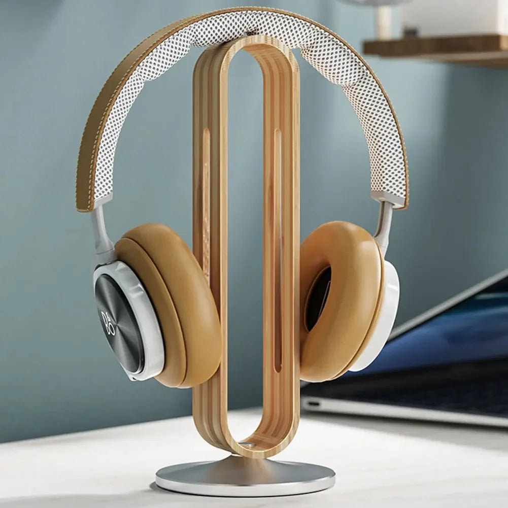 Deskula Halo Bamboo and Aluminum Headphone Stand — Deskula Modern Desks & Workspace Accessories
