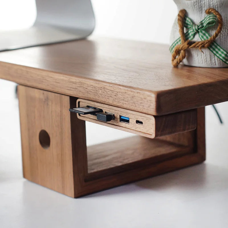 Deskula Tessera Walnut USB Hub — Deskula Modern Desks & Workspace Accessories — view 2