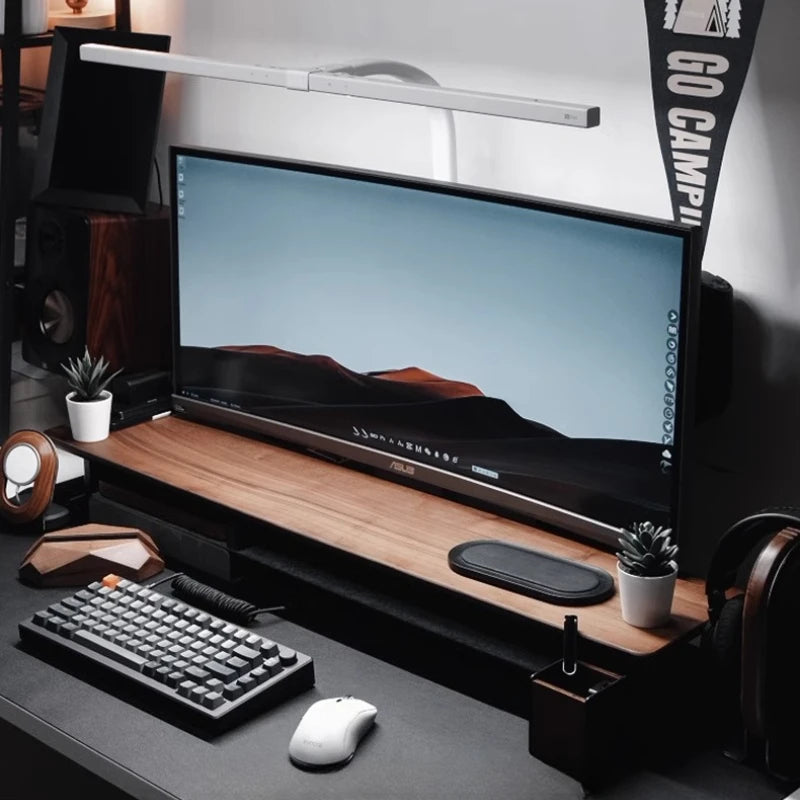 Deskula Piedmont Walnut Riser on Metal Legs — Deskula Modern Desks & Workspace Accessories