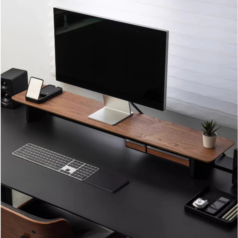 Deskula Studio Walnut Riser with Hidden Drawers — Deskula Modern Desks & Workspace Accessories — view 3