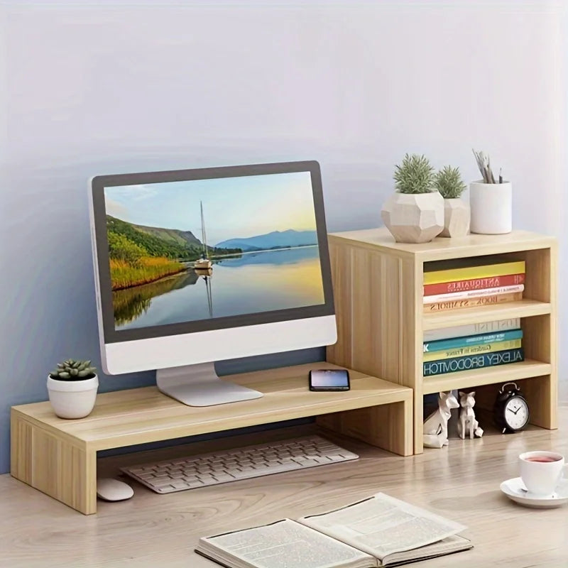Deskula Hollis Spacious Wood Monitor Stand — Deskula Modern Desks & Workspace Accessories — view 3