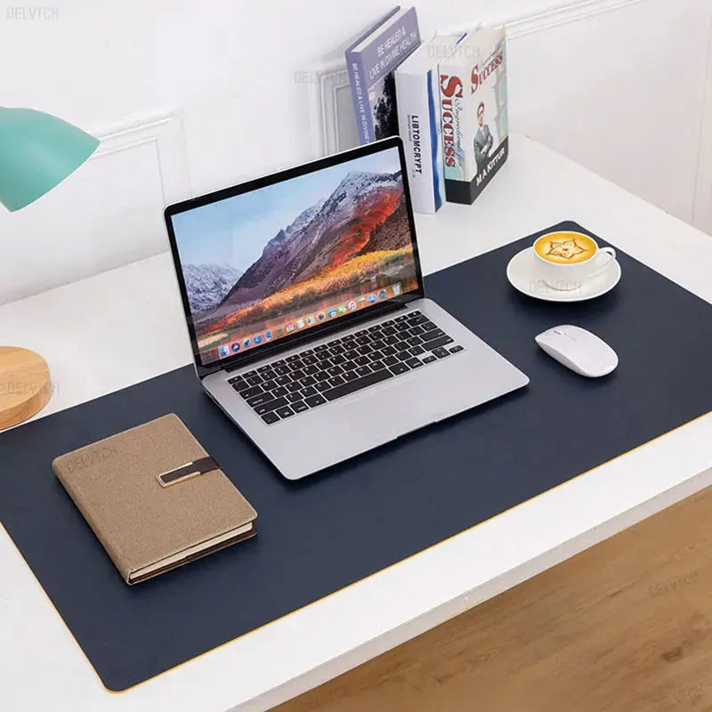 Deskula Ledgerline Double-Sided Leatherette Desk Pad — Deskula Modern Desks & Workspace Accessories