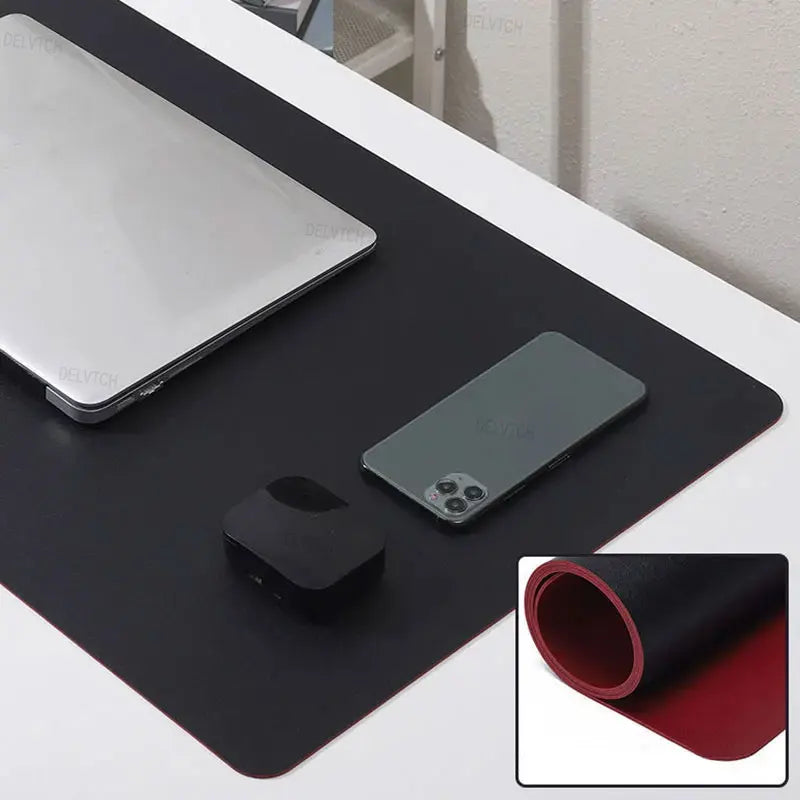 Deskula Ledgerline Double-Sided Leatherette Desk Pad — Deskula Modern Desks & Workspace Accessories — view 4