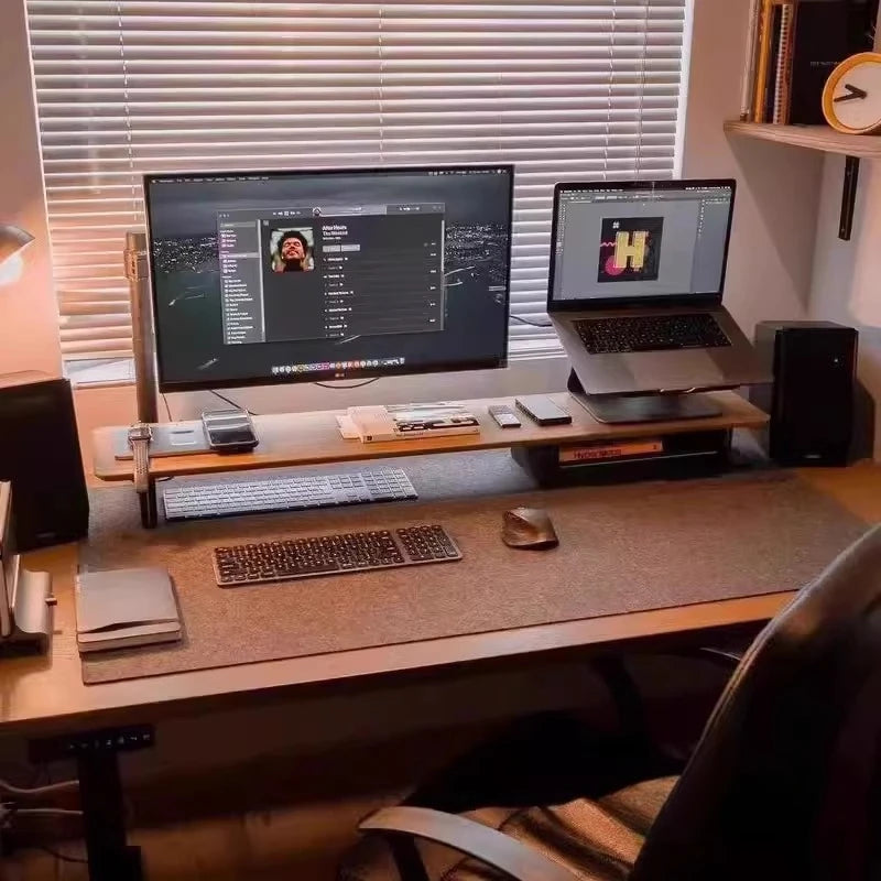 Deskula Bellamy Black Walnut Monitor Stand — Deskula Modern Desks & Workspace Accessories