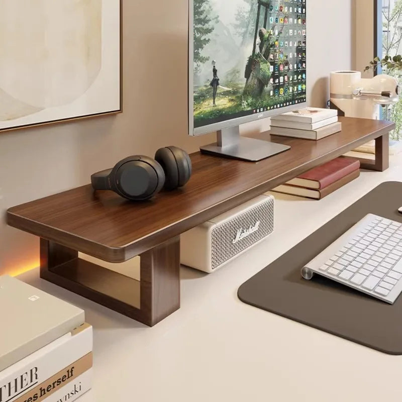 Deskula Gantry Walnut-Tone Monitor Bracket — Deskula Modern Desks & Workspace Accessories — view 2