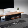 Deskula Studio Walnut Riser with Hidden Drawers — Deskula Modern Desks & Workspace Accessories