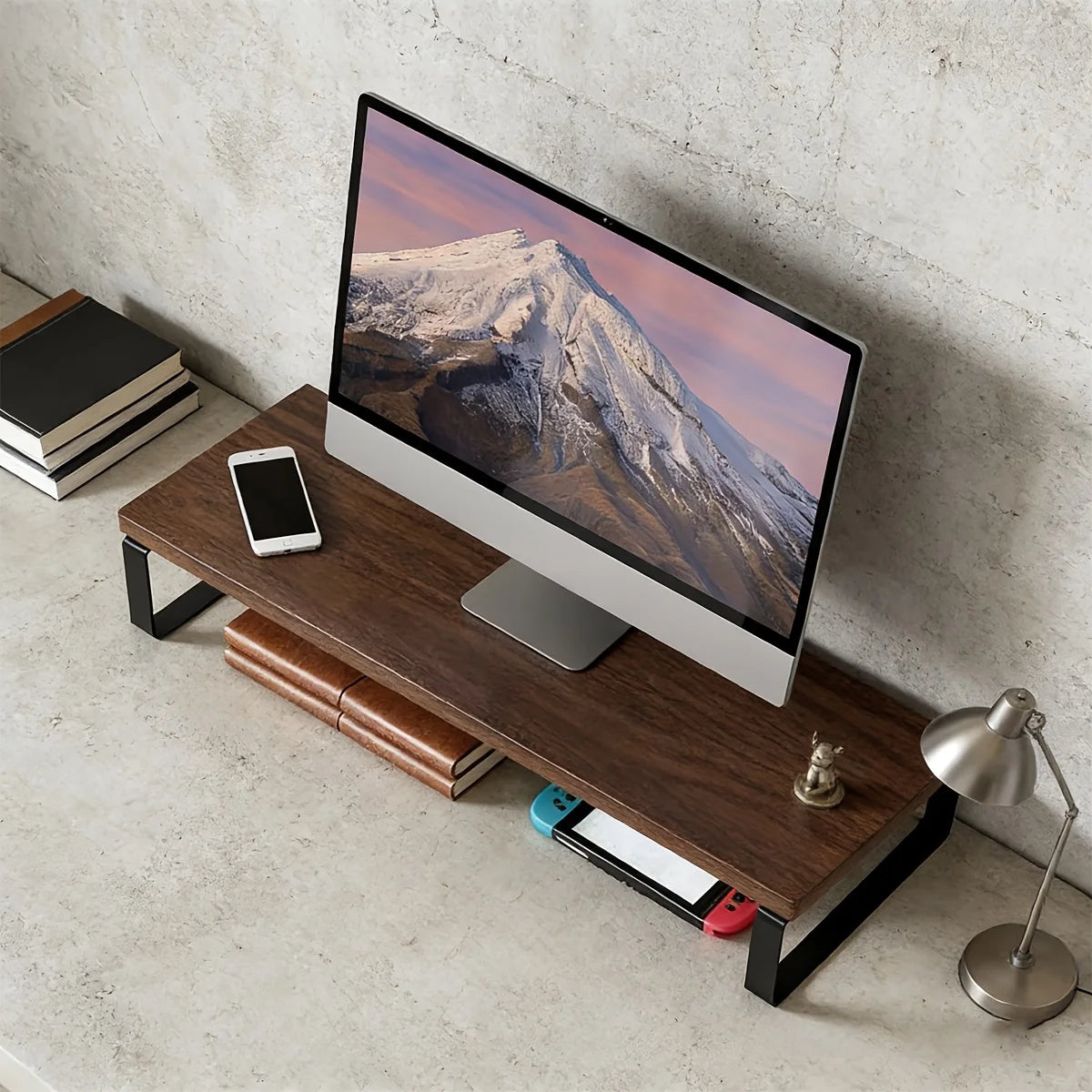 Deskula Foundry Industrial Wood-Top Monitor Riser — Deskula Modern Desks & Workspace Accessories — view 4