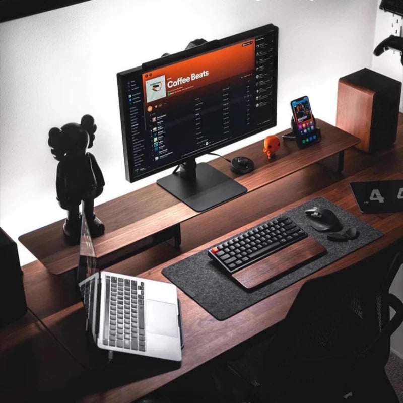 Deskula Piedmont Walnut Riser on Metal Legs — Deskula Modern Desks & Workspace Accessories — view 2