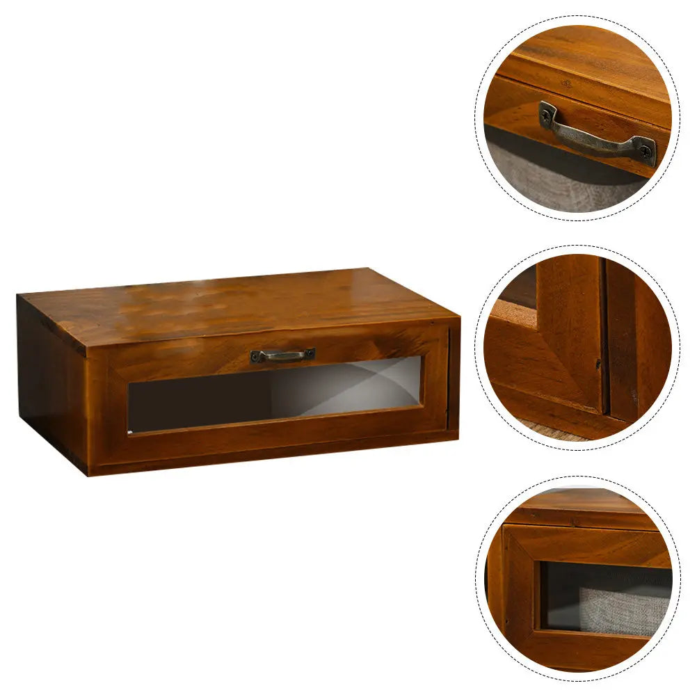 Deskula Calder Vintage Wood and Acrylic Desk Cabinet — Deskula Modern Desks & Workspace Accessories — view 3