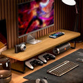 Deskula Strata Oak-Tone Monitor Lifting Rack — Deskula Modern Desks & Workspace Accessories