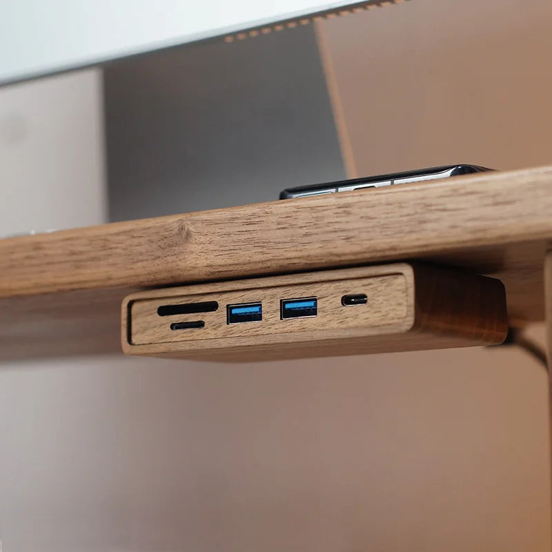 Deskula Tessera Walnut USB Hub — Deskula Modern Desks & Workspace Accessories — view 3